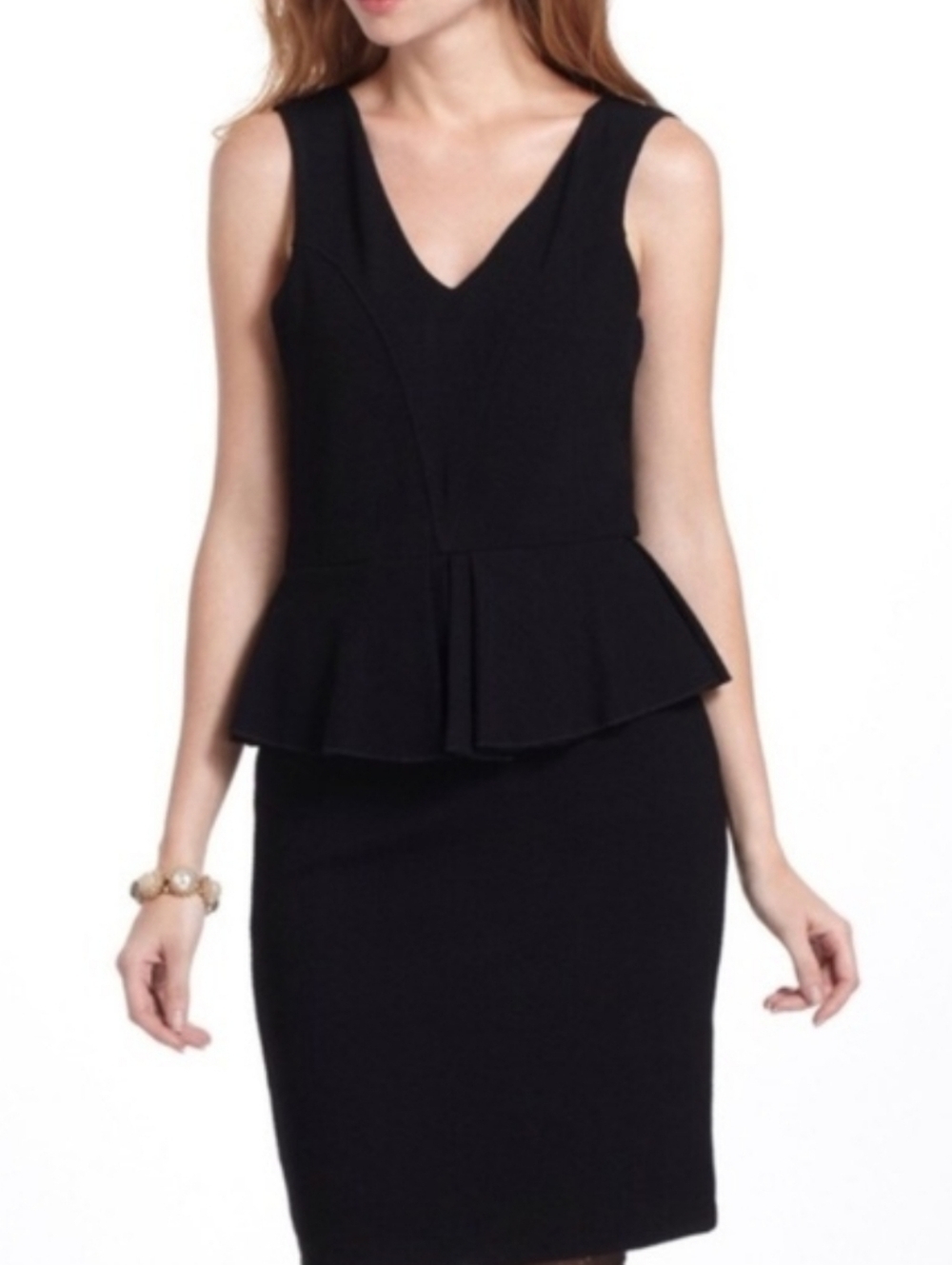 GANNI x Anthropologie Miss Marple Split Peplum Dress S